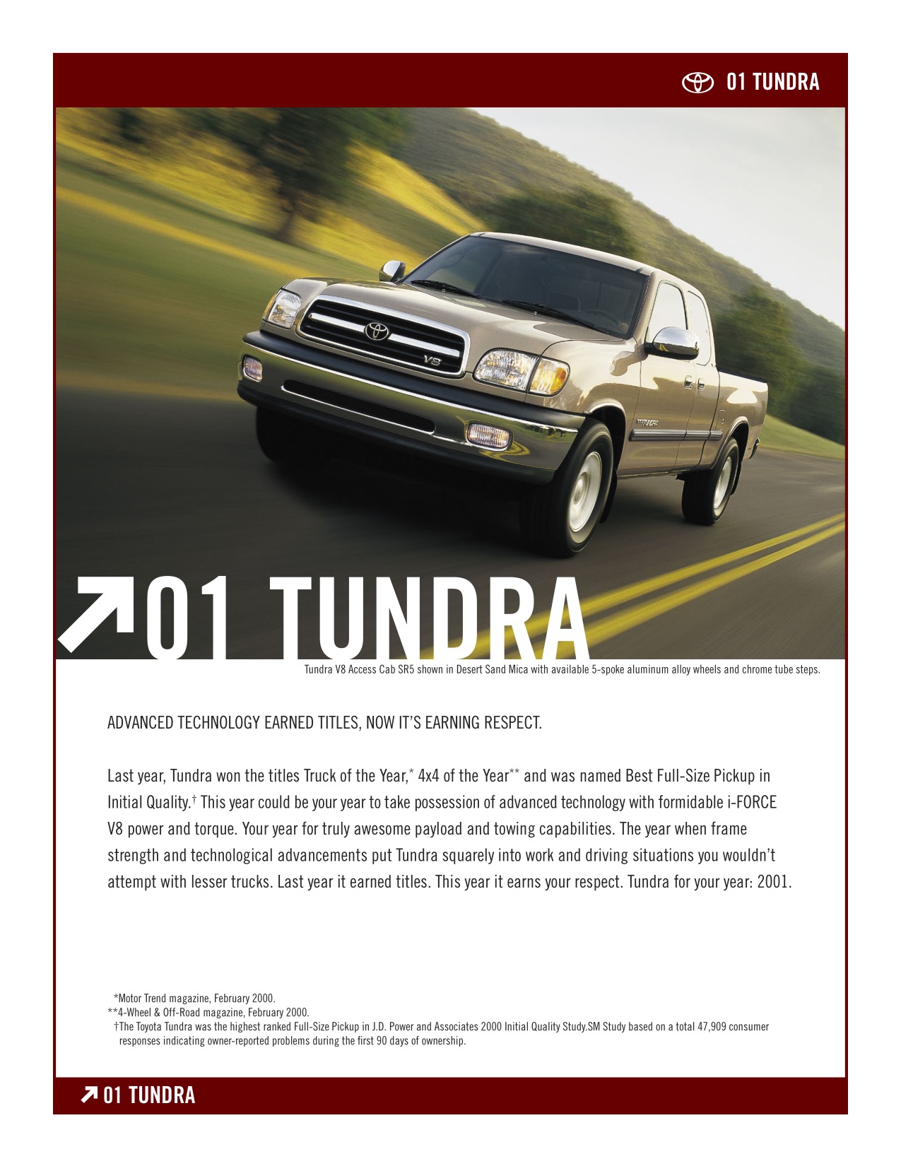2001 Toyota Tundra Brochure Page 1